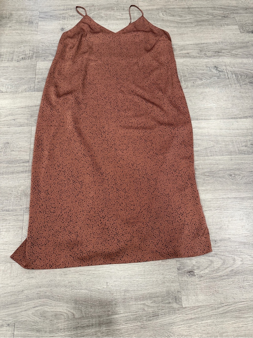 NWOT Reitmans Rust Slip Maxi Skirt with Black Speckle